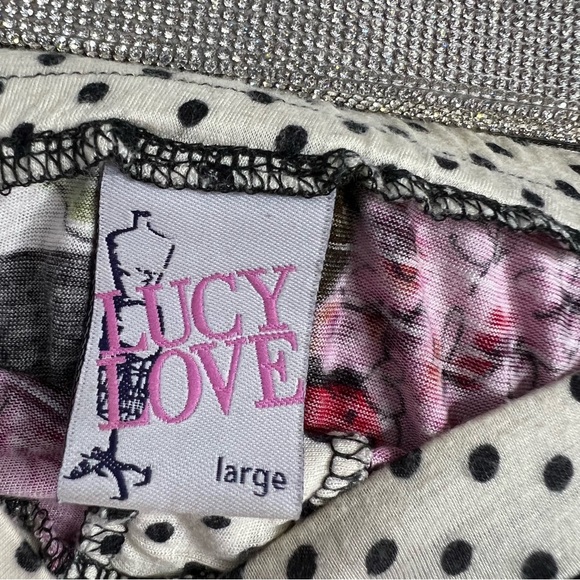 Lucy love romper striped floral pink white cream black green red buttons shorts - Picture 5 of 9